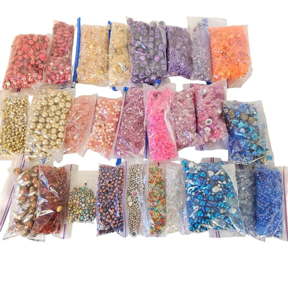 Acrylic Glass Beads Jewelry Making 9lb Huge Assorted Craft Beads Bulk Lot Colors